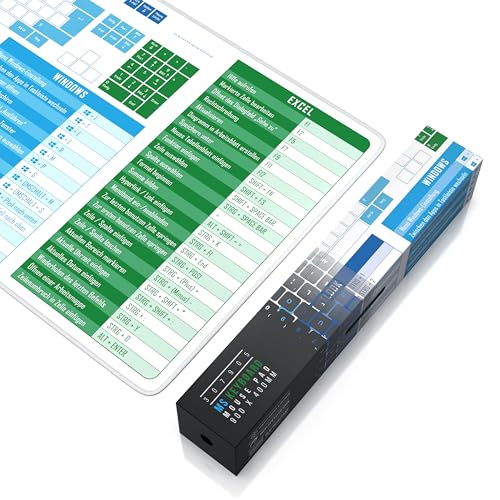 TITANWOLF - XXL Speed Gaming Mauspad 900 x 400mm - Tastatur Excel Windows Outlook Word Shortcut Tastenkürzel auf DEUTSCH - MS Keyboard Weiß Bild 7
