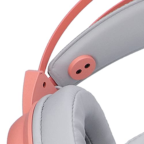 Gaming-Headset mit Mikrofon, PC-Gaming-Kopfhörer, komfortabler Surround-Stereo-Sound, leichtes RGB-Headset, omnidirektional verstellbares Mikrofon für Computerspiele und Streams (Rosa) Bild 7