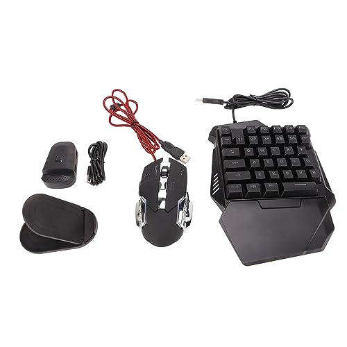 Einhand-Gaming-Tastatur-Maus-Konverter-Set mit Hintergrundbeleuchtung für PUBG, Professioneller Gaming-Maus-Konverter mit 35 Tasten für, ABS-Material Bild 4