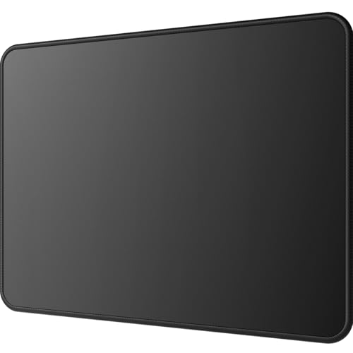 KTRIO Mauspads, 280×230mm Mousepads [30% Größer] mit Vernähten Kanten, wasserdichte Oberfläche & Rutschfester Gummibasis Waschbar Maus Pads, Schwarz (1 Pack) Bild 1