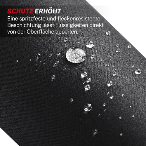 KTRIO Mauspads, 280×230mm Mousepads [30% Größer] mit Vernähten Kanten, wasserdichte Oberfläche & Rutschfester Gummibasis Waschbar Maus Pads, Schwarz (1 Pack) Bild 5