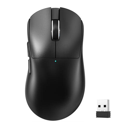 LexonElec Magic-Refiner X2 Superleichte Kabellose Computermaus, Optischer Pixart 3311 Gaming-Sensor, 24000 DPI, 1000 Hz Abtastrate, 2,4G/BT/USB-Wired Mouse, Ergonomisches für Laptop/PC/Mac - Schwarz Bild 1