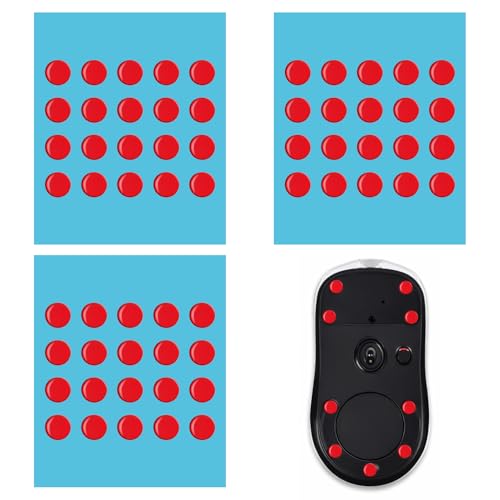 QLK 60 Stück Mauspads, Universal Mausfüße, schneller Ersatz, glattes Gleiten, abgerundete Kanten, langlebig und selbstklebend, 3 Blätter, Maus Set mit Punkten, Gaming Zubehör 0,6 mm Bild 1