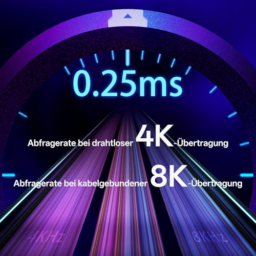 Rapoo VT9Pro 4K Kabellose Gaming-Maus mit PAW 3398 Sensor, 26000 DPI, 4000Hz Abfragerate, 0.25ms Reaktionszeit, 10 Programmierbare Tasten, 160 Stunden Akkulaufzei, Integrierter Speicher-Weiß Bild 3