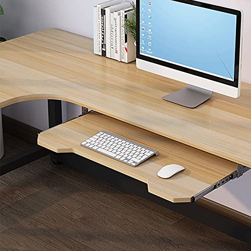Großes Tastatur- und Maus-Tablett für den Schreibtisch, mit Schiebefunktion, Schwarz/Walnuss/Teak/Ahornfarben, ergonomische Plattformschublade für Heimbüro oder Gaming-Setup Bild 4