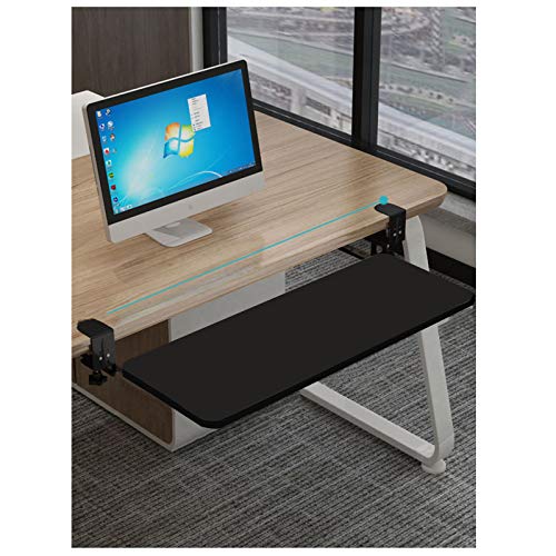 Schubladenablage für Tastatur und Maus, verstellbare Klemme, Untertisch-Tastaturablage, platzsparend, Schwarz/Weiß, perfekt für Heimbüro und Gaming-Setup Bild 1
