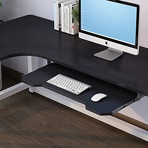 Großes Tastatur- und Maus-Tablett für den Schreibtisch, verschiebbare Tastaturablage, Schwarz/Walnuss/Teak/Ahorn, perfekt für Heimbüro und Gaming-Setup Bild 4