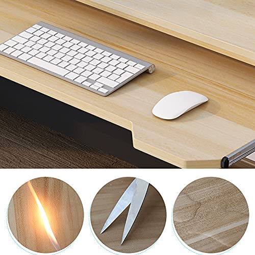 Großes Tastatur- und Maus-Tablett für den Schreibtisch, verschiebbare Tastaturablage, Schwarz/Walnuss/Teak/Ahorn, perfekt für Heimbüro und Gaming-Setup Bild 5