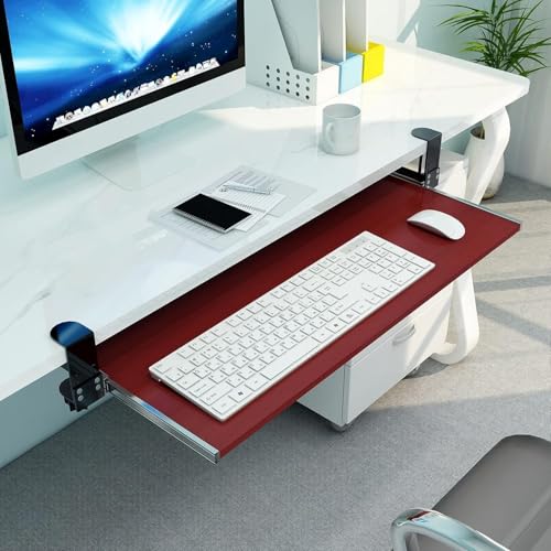 Tastaturschublade mit Clip-Tablett, 55–75 cm, Untertisch-Tastatur- und Maus-Aufbewahrung, Schiebe- und abnehmbare Tastaturablage, perfekt für Heimbüro und Gaming-Setup Bild 1