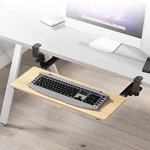 Verstellbare Cajón für Tastatur unter dem Schreibtisch mit Maus-Plattform, Holz-Schiebetablett, Klemm-Design, unterstützt bis zu 25 kg – perfekt für Heimbüro und Gaming-Setup Bild 1