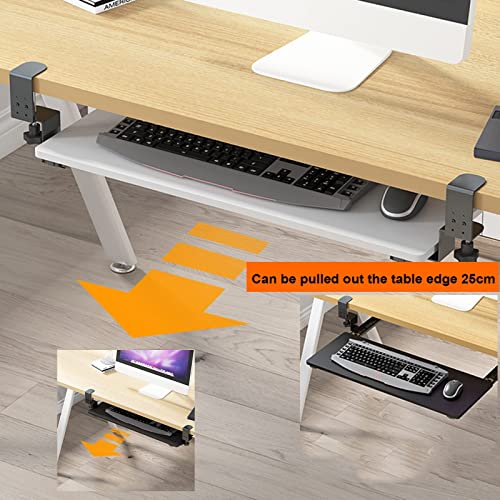 Verstellbare Cajón für Tastatur unter dem Schreibtisch mit Maus-Plattform, Holz-Schiebetablett, Klemm-Design, unterstützt bis zu 25 kg – perfekt für Heimbüro und Gaming-Setup Bild 5
