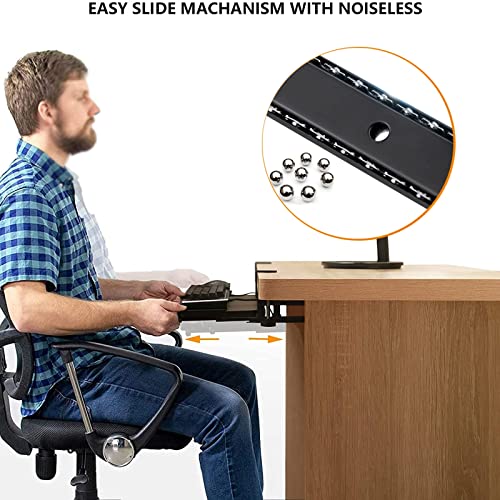 Verstellbare Ablage für Tastatur und Maus, einziehbares Regal zur Reduzierung der Augenbelastung, perfekt für Heimbüro und Gaming, ergonomisches Design für Komfort Bild 3