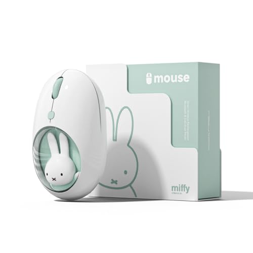 MiPow x Miffy Bluetooth Wireless Maus, kleine tragbare Maus, geeignet für Laptops, Tablets usw., Tracking reibungslos, kompatibel mit PC und Mac, Windows und macOS,Blue, Ostern Geschenke Bild 1