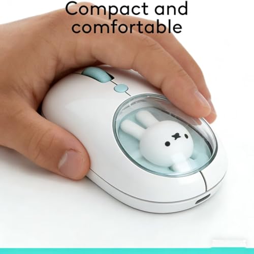 MiPow x Miffy Bluetooth Wireless Maus, kleine tragbare Maus, geeignet für Laptops, Tablets usw., Tracking reibungslos, kompatibel mit PC und Mac, Windows und macOS,Blue, Ostern Geschenke Bild 2