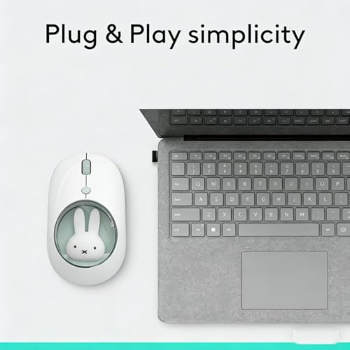 MiPow x Miffy Bluetooth Wireless Maus, kleine tragbare Maus, geeignet für Laptops, Tablets usw., Tracking reibungslos, kompatibel mit PC und Mac, Windows und macOS,Blue, Ostern Geschenke Bild 6