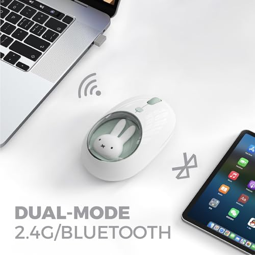MiPow x Miffy Bluetooth Wireless Maus, kleine tragbare Maus, geeignet für Laptops, Tablets usw., Tracking reibungslos, kompatibel mit PC und Mac, Windows und macOS,Blue, Ostern Geschenke Bild 7