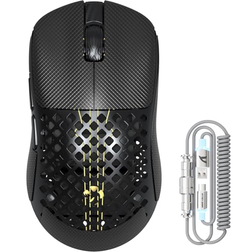 MAMBASNAKE M2 Ultra-Lightweight Wireless Gaming Mouse, PAW3395PRO Sensor 40000 DPI, 41g Carbon Fiber, Mouse Coiled Cable, Tri-Mode 2.4G/Bluetooth/Wired, 100M Clicks, Cloud Driver, Ergonomic Design Bild 1