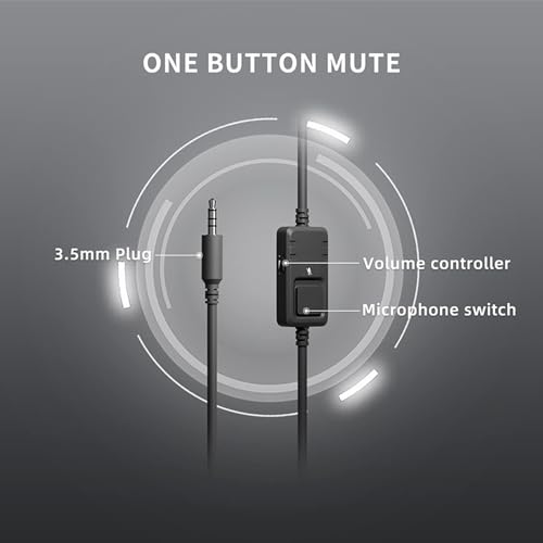 BONKZEBU Rauschunterdrückung, Stereo, Süßes Gaming-Headset, Over-Ear-Kopfhörer mit Mikrofon, 40-mm-Premium-Lautsprecher für, PC, Telefon, Verstellbarer Kopfbügel für (Schwarz) Bild 5
