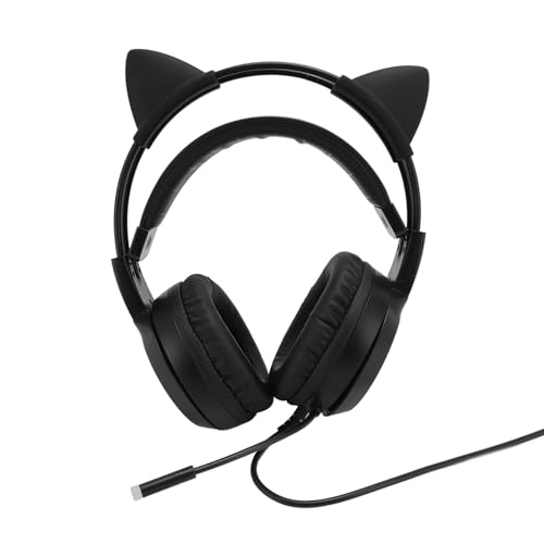 BONKZEBU Rauschunterdrückung, Stereo, Süßes Gaming-Headset, Over-Ear-Kopfhörer mit Mikrofon, 40-mm-Premium-Lautsprecher für, PC, Telefon, Verstellbarer Kopfbügel für (Schwarz) Bild 7