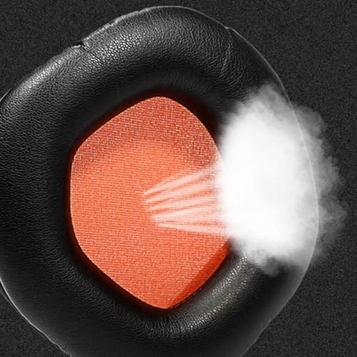 Ersatz Ohrpolster für ASUS Rog Strix 7.1 RGB Gaming-Headset, Ohrenschützer mit Schnalle Atmungsaktives Mesh+Memory Schwamm Kopfhörer Proteinhaut Abdeckung (Netz OR,1:1) Bild 5