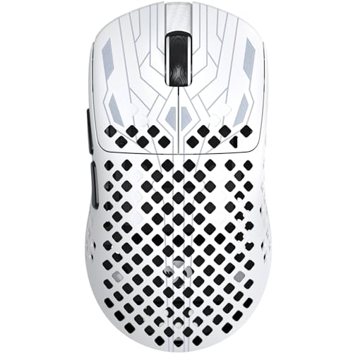 ATTACK SHARK MAMBASNAKE M2 Kohlefaser Funk Gaming - Maus, 41g Ultraleicht, PixArt PAW3395PRO Sensor, Bis 40000 DPI, 100M Klicks - Schalter, 2.4G/BT/USB - C Verkabelt, Für PC/Xbox/PS/Mac - Weiß Bild 1