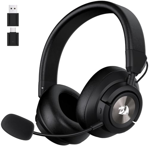 Redragon H889 Kabelloses Gaming-Headset 4-in-1 (2,4 GHz/BT/USB/3,5 mm), 51 h Akkulaufzeit, Laden während des Spielens, 7.1 Surround Sound, 53 mm Treiber, abnehmbares Mikrofon, für Multi-Plattform Bild 1