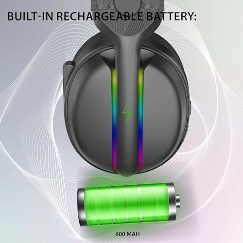 SUBSONIC - Gaming-Headset Vektra - Kabelloses Headset mit RGB-LEDs und Einziehbarem Mikrofon, Headset-Steuerung, Stereoklang - Kompatibel mit PS5, Xbox, Switch 2, Switch, PC und Smartphone - Schwarz Bild 3