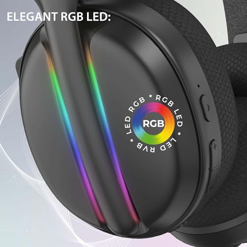 SUBSONIC - Gaming-Headset Vektra - Kabelloses Headset mit RGB-LEDs und Einziehbarem Mikrofon, Headset-Steuerung, Stereoklang - Kompatibel mit PS5, Xbox, Switch 2, Switch, PC und Smartphone - Schwarz Bild 4
