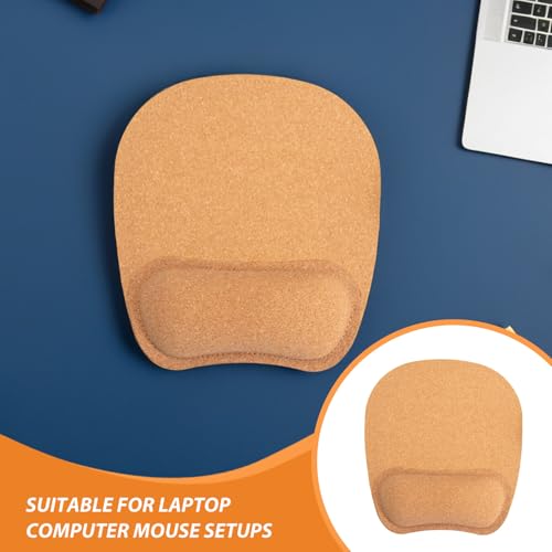 Cabilock 2 Stück Ergonomische Maus Handgelenkauflagen aus Kork rutschfeste Gepolsterte Mauspads für Laptoppc Handgelenkstütze für Büro und Gaming Bild 3