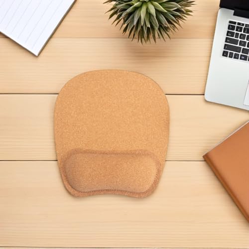 Cabilock 2 Stück Ergonomische Maus Handgelenkauflagen aus Kork rutschfeste Gepolsterte Mauspads für Laptoppc Handgelenkstütze für Büro und Gaming Bild 4