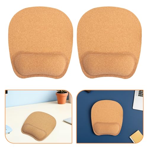 Cabilock 2 Stück Ergonomische Maus Handgelenkauflagen aus Kork rutschfeste Gepolsterte Mauspads für Laptoppc Handgelenkstütze für Büro und Gaming Bild 7