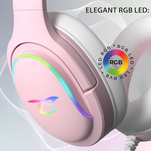 SUBSONIC – Gaming-Headset Spectra. Headset für PS5, PS4, PC, Xbox - 50 mm-Lautsprecher, Neigbares Mikrofon, Dynamische RGB-LEDs, Fernbedienung mit Integrierter Lautstärkeregelung und Stummschalttaste Bild 3