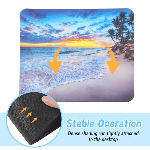 Sibba Beach Sunset Mauspad 2 Stück rutschfeste Gummibasis Gaming Mauspads für kabellose Mäuse Laptop Büro Schreibtisch Computerzubehör farbenfrohe kleine Mauspads wasserfestes Design für PC Homeoffice Bild 5
