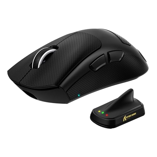 MAMBASNAKE x Attack Shark V8 Wireless Gaming Mouse, 59g Ultra-Lightweight, PAW3950MAX Sensor, Shark 8K Dongle, Tri-Mode (2.4G/Bluetooth/Wired), Right-Hand Ergonomic Design, Web-Based Software Bild 1