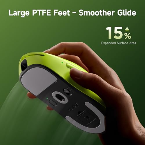 MCHOSE A7 V2 Pro Ultraleicht 59 g Kabellose Gaming-Maus, 26000 DPI Sensor, 8000 Hz Abtastrate, 650 IPS, Gaming-Maus mit BT 5.0, 2,4 GHz und Kabel, über 200 Stunden Akkulaufzeit, Rosenrot Bild 6