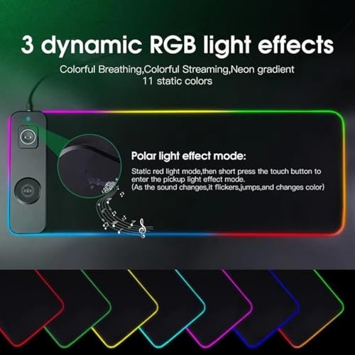 Lighted Pad für Maus – 15 W Magnetic Mouse Matt, Fast Charging Waterproof Anti Slip Keyboard Mat | Extended Large Gaming for Game PC Mobile Phone Watch Laptop Desktop Workplace Office Station Bild 5