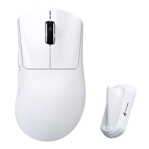 ATTACK SHARK V8 8000Hz Kabellose Gaming-Maus, Nordic 54L15 Chip, PAW3950MAX Sensor, 42000 DPI, 20000 FPS, 59g Ultraleicht, Ergonomisch, BT / 2,4GHz / Kabel, Ice-Coating, PC/Win, Weiß Bild 1