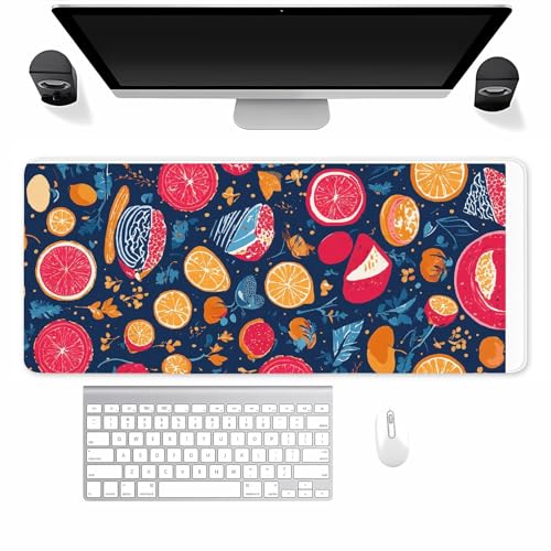 Mousepad XXL Fruchtwelt, Großes Gaming Mauspad 900x400mm, Mouse Pad mit Nähten an Den Kanten, Überdimensionales rutschfeste Gummibasis Mauspads, Ideal Büro Desk Mat für Laptop & Maus Bild 1