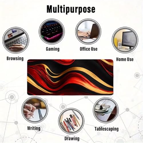 Mousepad XXL Fruchtwelt, Großes Gaming Mauspad 900x400mm, Mouse Pad mit Nähten an Den Kanten, Überdimensionales rutschfeste Gummibasis Mauspads, Ideal Büro Desk Mat für Laptop & Maus Bild 6
