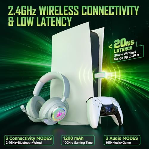 YPBDAN SZ06 Wireless Gaming Headset für PS5 PC Gaming Kopfhörer mit Mikrofon Bild 4