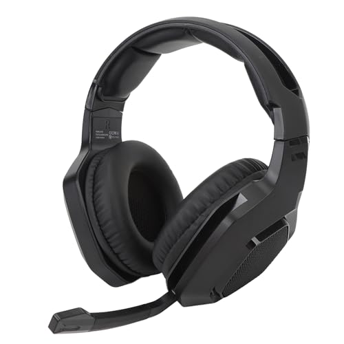 Cryfokt Kabelloses Gaming-Headset, Dual-Modus, Hohe Leistung für, PC-Switch, 2,4 G, Aktive Geräuschunterdrückung, Bluetooth, 3,5 Mm PC-Gaming-Kopfhörer für Reibungsloses Gameplay (Black) Bild 2