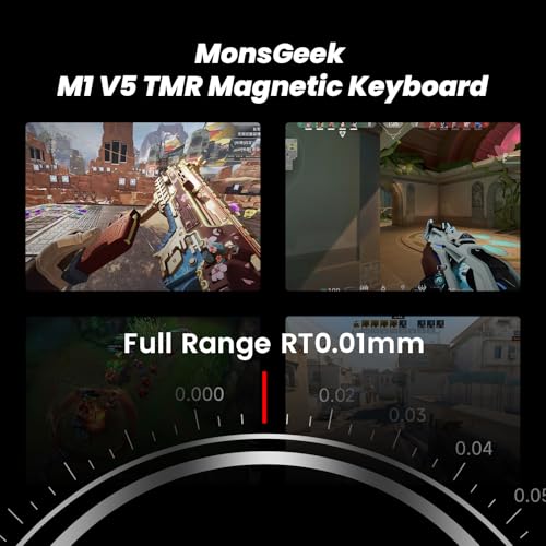 MONSGEEK M1 V5 TMR Gaming Tastatur, QWERTZ-Layout, 8.000 Hz Abtastrate, RT0.01mm 2,4 GHz kabellos/Bluetooth 5.0/USB-C kabelgebunden, Aluminiumtastatur (Schwarz & Silber, AstroAim Magnetschalter) Bild 3