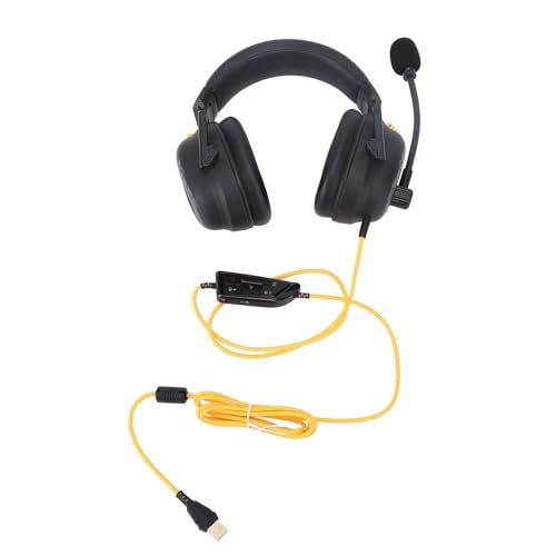 Fabater Kabelgebundenes USB-Gaming-Headset mit Geräuschunterdrückung, 50-mm-Treibereinheit für Umgebendes Schallfeld, AI-Mikrofon, Langes Kabel für Grenzenloses Gaming, ABS, PC (Black) Bild 2