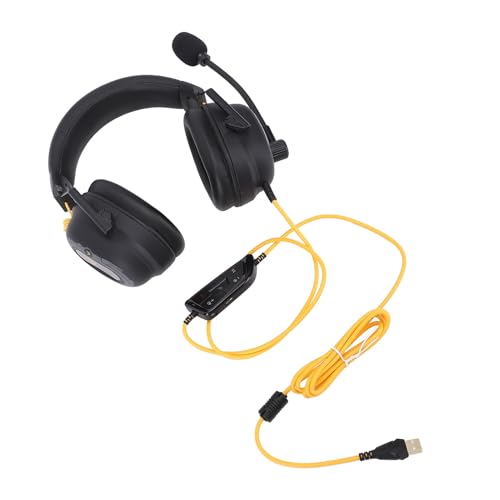 Fabater Kabelgebundenes USB-Gaming-Headset mit Geräuschunterdrückung, 50-mm-Treibereinheit für Umgebendes Schallfeld, AI-Mikrofon, Langes Kabel für Grenzenloses Gaming, ABS, PC (Black) Bild 7