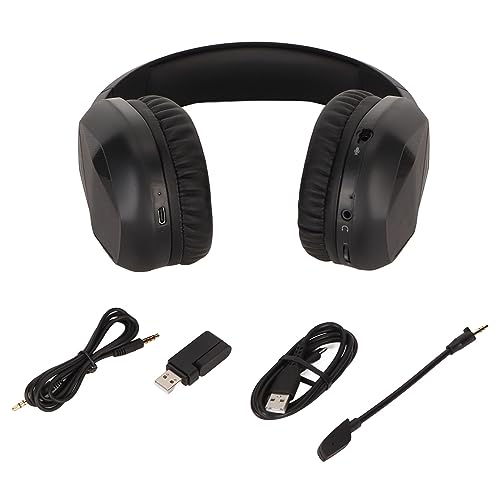 Keenso Kabelloses Gaming-Headset 5.2, Hervorragender Klang, Lange Lebensdauer, Klarer Klang, 2,4 G, Kabelloses Stereo-Headset für Gaming-Enthusiasten, V5., Schwarz Bild 2