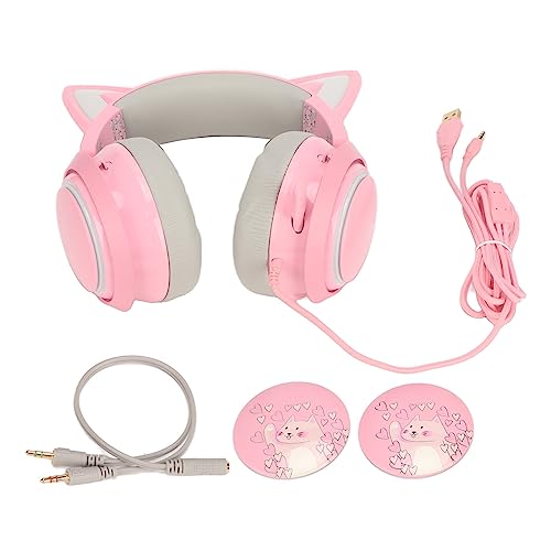 YUYTE Gaming-Headset, Katzenohr-Kopfhörer mit 8-Farben-Touch-Schalter-Licht und Einziehbarem Omnidirektionalem Mikrofon, 3 Soundeffekte für Gaming-Musik-Live-Streaming, Ergonomisches Bild 1