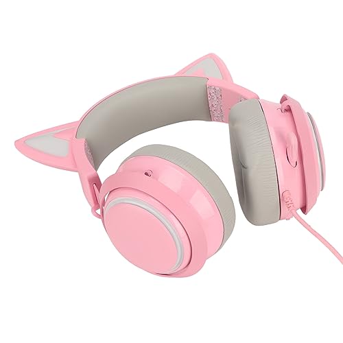 YUYTE Gaming-Headset, Katzenohr-Kopfhörer mit 8-Farben-Touch-Schalter-Licht und Einziehbarem Omnidirektionalem Mikrofon, 3 Soundeffekte für Gaming-Musik-Live-Streaming, Ergonomisches Bild 3