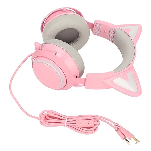 YUYTE Gaming-Headset, Katzenohr-Kopfhörer mit 8-Farben-Touch-Schalter-Licht und Einziehbarem Omnidirektionalem Mikrofon, 3 Soundeffekte für Gaming-Musik-Live-Streaming, Ergonomisches Bild 7
