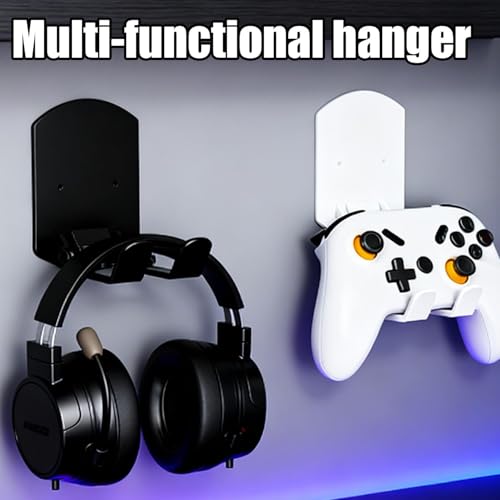 No-Tools Gaming-Headset-Aufhänger – stark haftende Halterung für Kopfhörer, Game-Controller, VR-Headset – einfach anzubringender Kabel-Organizer, platzsparender Schreibtisch und Wandaufbewahrung Bild 3