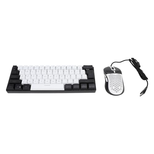RGB-beleuchtetes Kabelgebundenes Gaming-Tastatur-Maus-Set mit Mechanischem Gefühl, Tragbare Ergonomische Mehrfarbige Tastatur mit Hintergrundbeleuchtung für XP/Win7/Win10, ABS-Material Bild 1